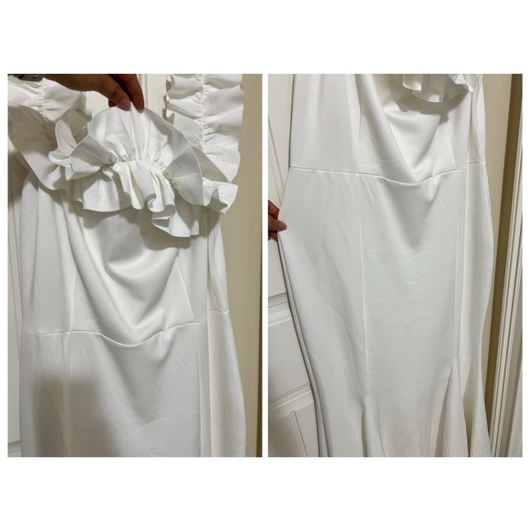 Cololura Sexy Long Off Shoulder Ruffles Stringy Selvedge Mermaid Bodycon Dress - Picture 5 of 15